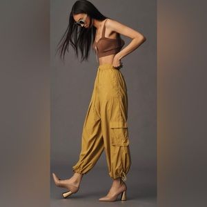 Anthropology citronella parachute pants